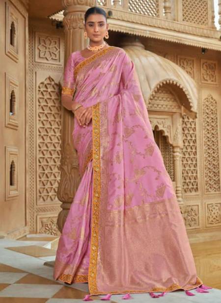 Baby Pink Colour Maya Monjolika New Latest Designer Festive Wear Silk Saree Collection 5006